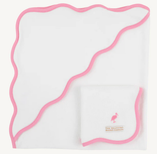 BEAUFORT BONNET THE RUB A DUB GIFT SET INFANT WORTH AVEE WHITE/HAMPTONS HOT PINK