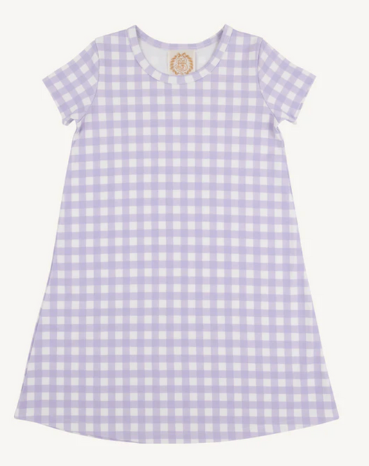 BEAUFORT BONNET POLLY PLAY DRESS SHORT SLEEVE LAUDERDALE LAVENDER GINGHAM