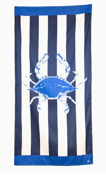 SAN BIAS CRAB BEACH TOWEL NAVY/SAPPHIRE 34 X 70