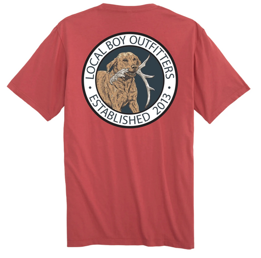 LOCAL BOY ANTLER RETRIEVE SS TEE BRICK