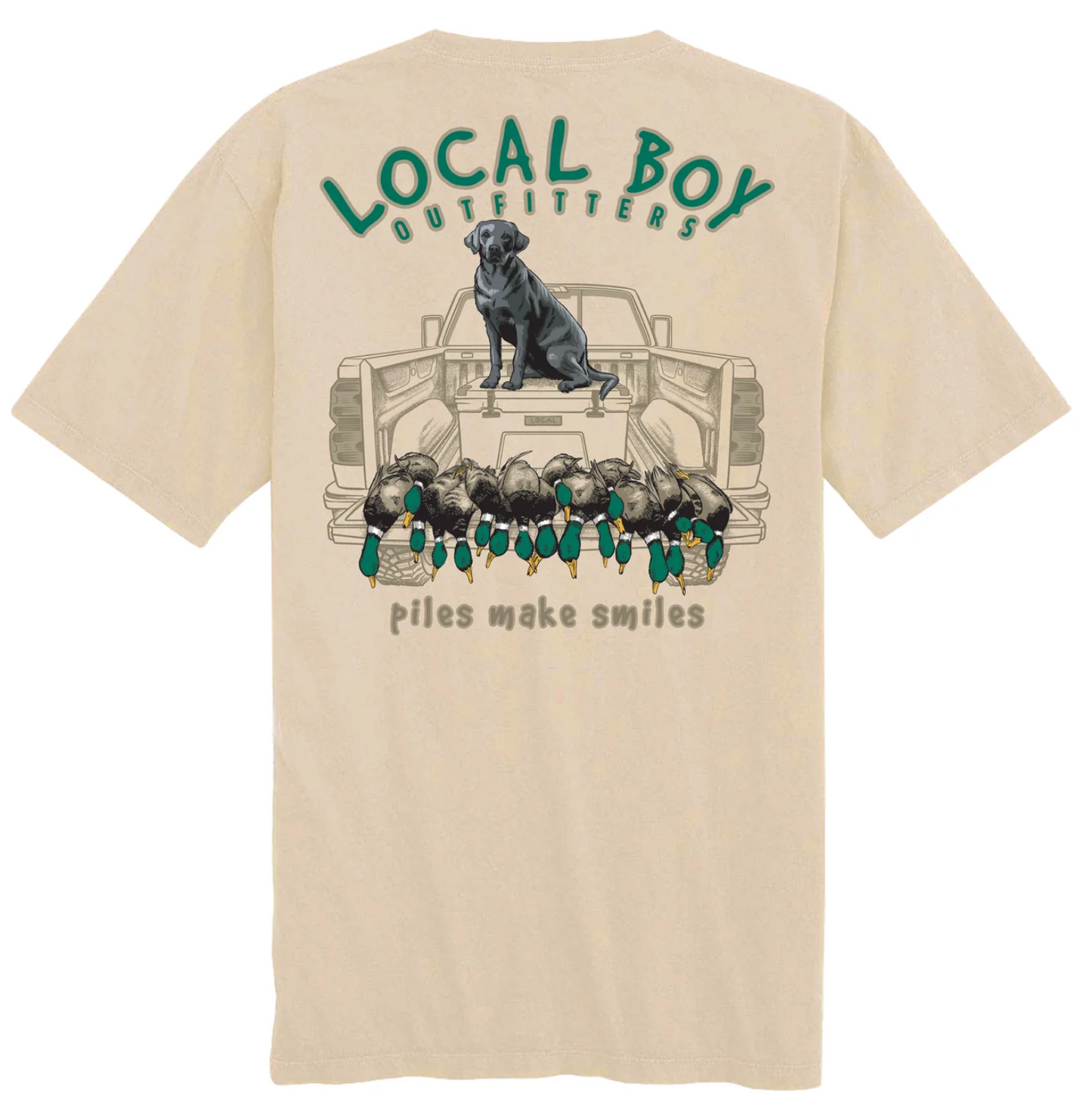 LOCAL BOY PILES MAKE SMILES SS TEE LATTE