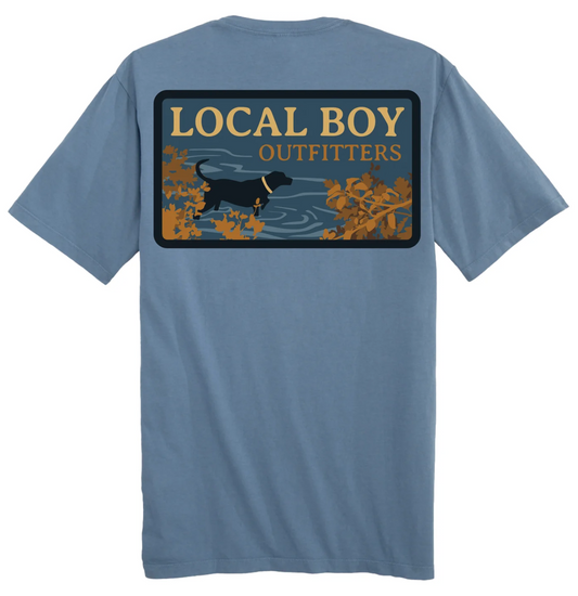 LOCAL BOY RIVER PUP SS TEE SLATE