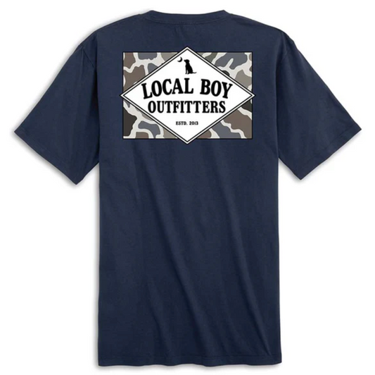 LOCAL BOY POCKET T SHIRT FOUNDERS FLAG LOCALFAGE CHINA BLUE