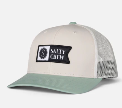 SALTY CREW PINNACLE 2 RETRO TRUCKER BIRCH JADE HAT