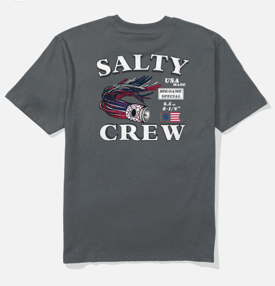 SALTY CREW AMERICA LURE SS TEE CHARCOAL