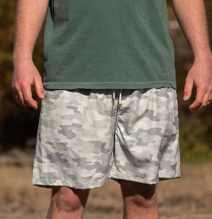OLD SOUTH WHITEOUT CAMO LINED SWIM TRUNKS WHITE