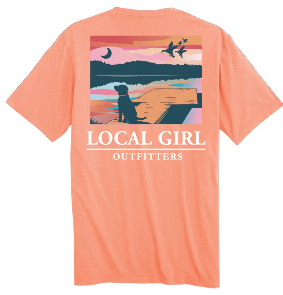 LOCAL GIRL YOUTH LAB ON DOCK SS TEE NEON CANTALOUPE