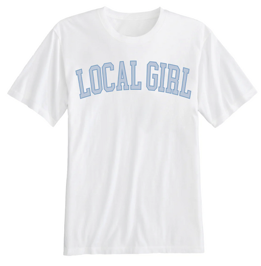 LOCAL GIRL YOUTH ARCH PERIWINKLE SS TEE WHITE