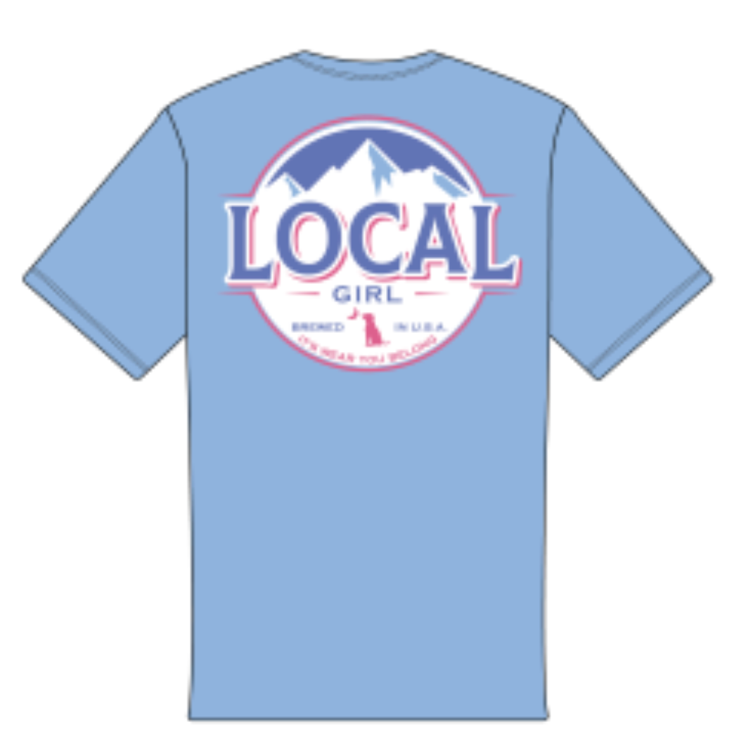 LOCAL GIRL BUSCH LATTE SS TEE WASHED DENIM
