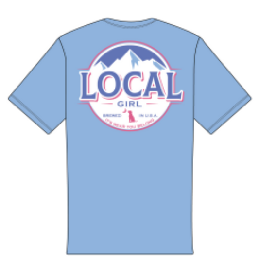 LOCAL GIRL BUSCH LATTE SS TEE WASHED DENIM