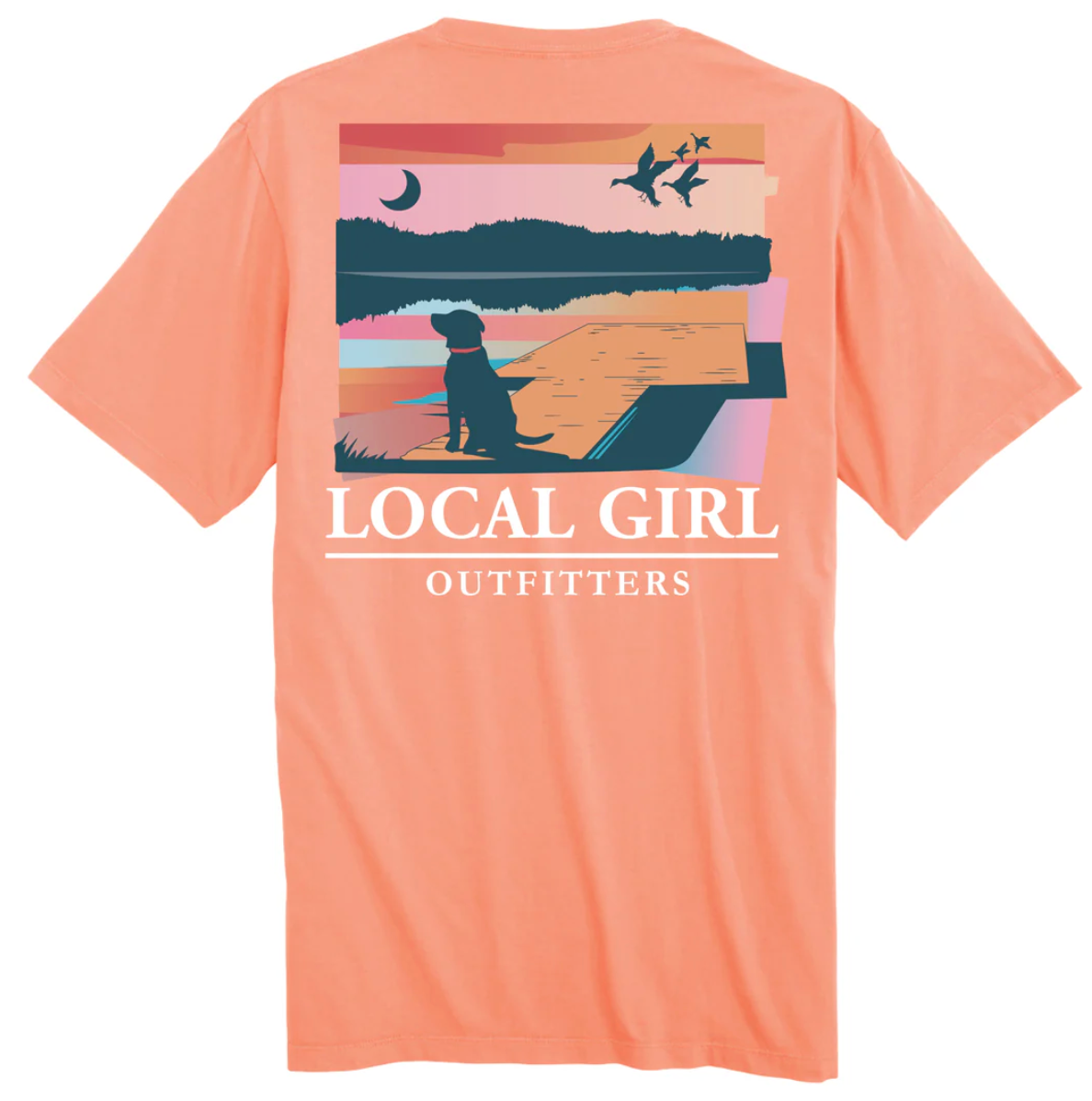 LOCAL GIRL LAB ON DOCK SS TEE NEON CANTALOUPE