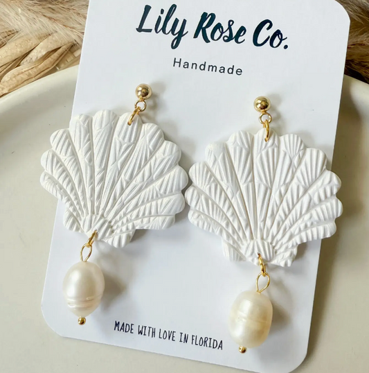WHITE SHIMMER EARRINGS