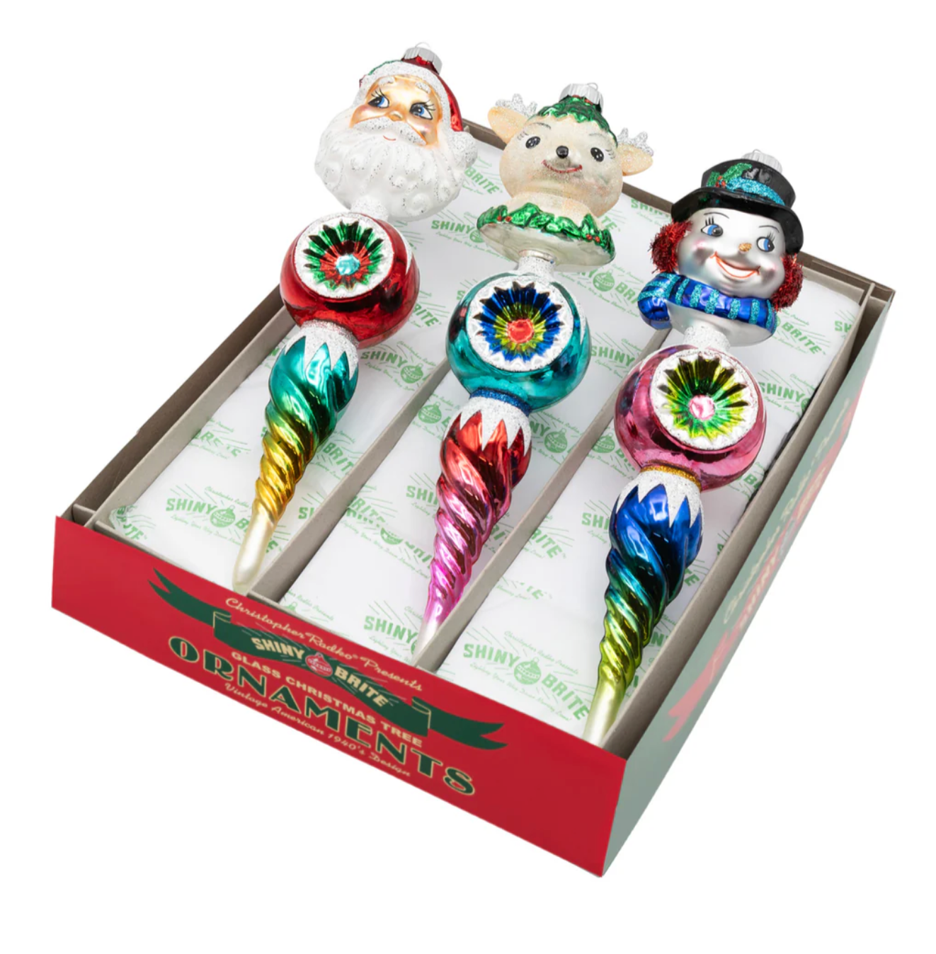 CHRISTOPHER RADKO CHRISTMAS CONFETTI 3 COUNT 10.5" FIGURE ROUNDS