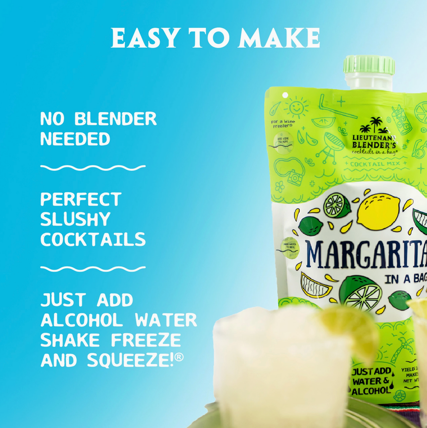 MARGARITA IN A BAG COCKTAIL MOCKTAIL SLUSHIE MIXER