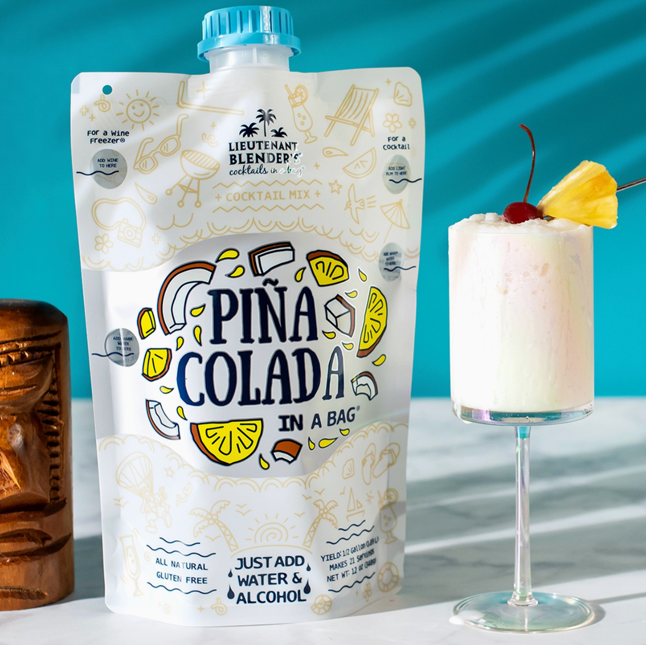 PINA COLADA IN A BAG COCKTAIL MOCKTAIL SLUSHIE MIXER