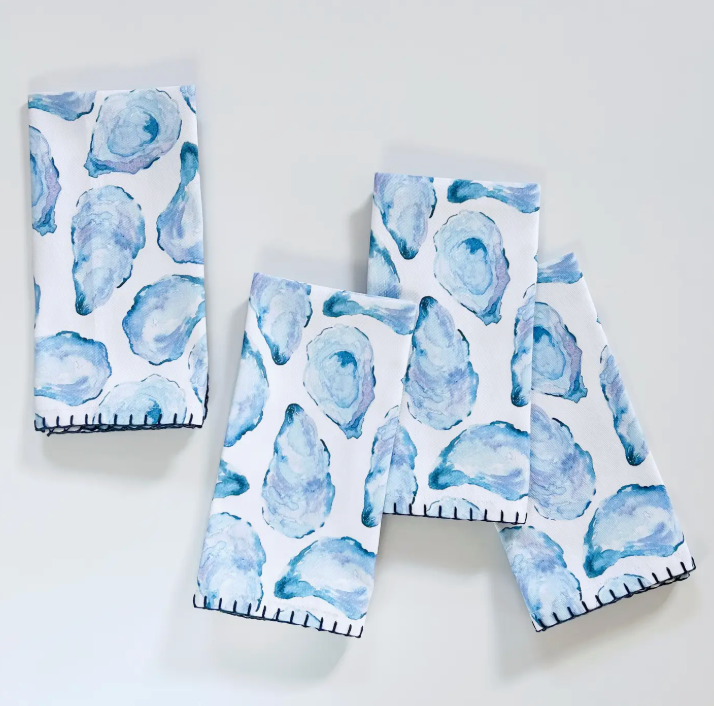 MUSSEL SHELL FABRIC NAPKIN OYSTER NAPKIN SET OF 4