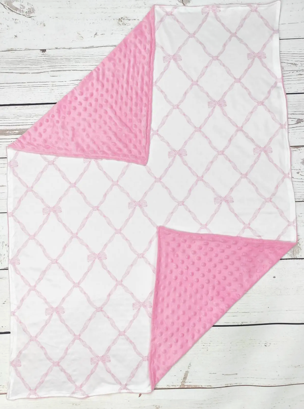 BABY GIRL PINK BOW PRINT BLANKET