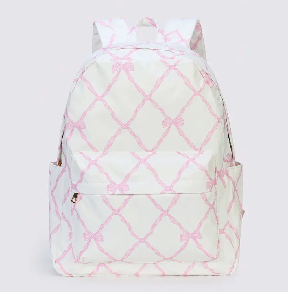 GIRLS BOW PRINTED BACKPACK