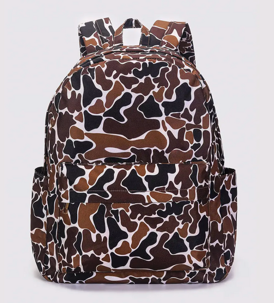 KIDS CAMOUFLAGE PRINTED CANVAS BACKPACK