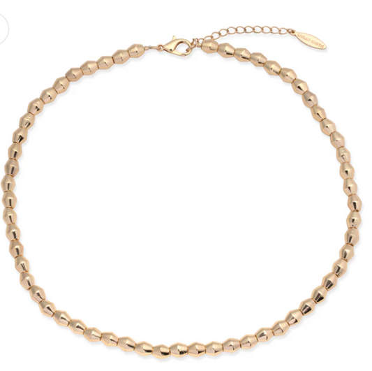 PHOEBE GOLD BEADED LAYERING NECKLACE 16" WITH 2" EXTENDER NECKLACE