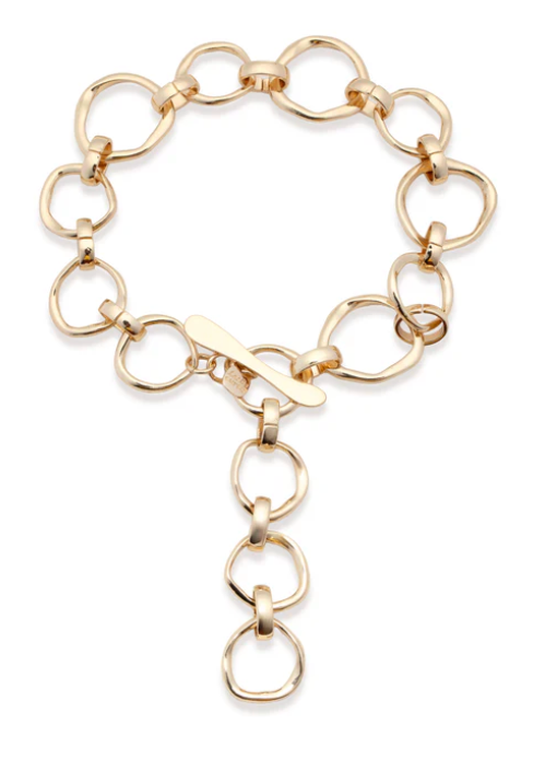 KIRBY CHUNKY OPEN LINK GOLD CHAIN 17" TOGGLE CLOSURE