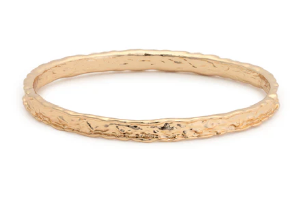 SAMI GOLD HAMMERED BANGLE 1/4" WIDE