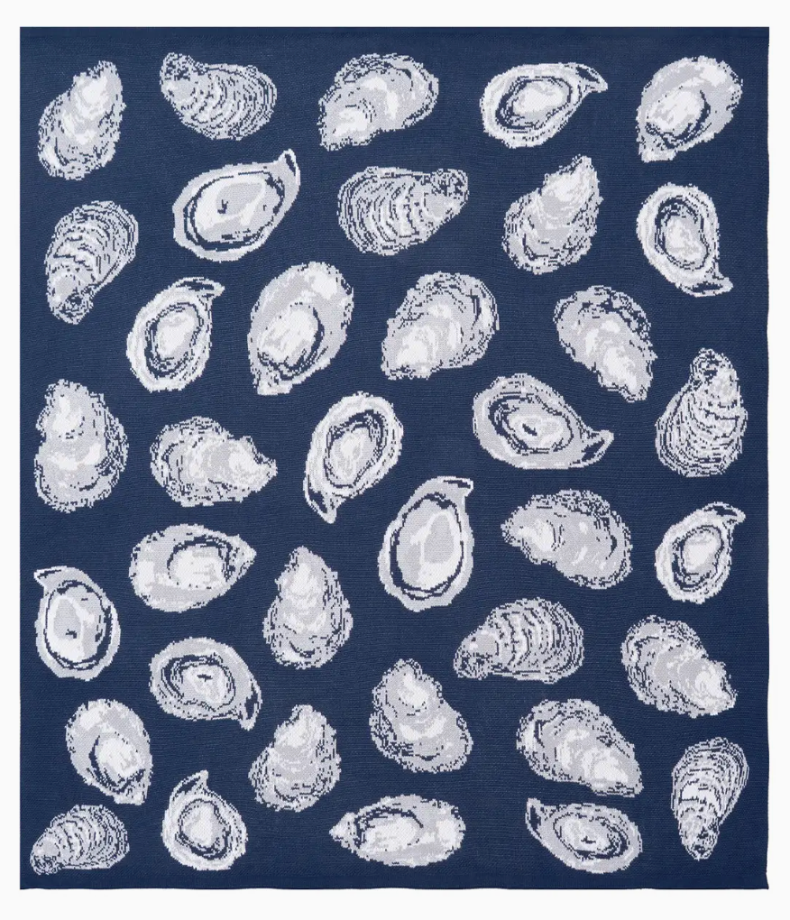 OYSTER PATTERN KNIT INDOOR/OUTDOOR THROW