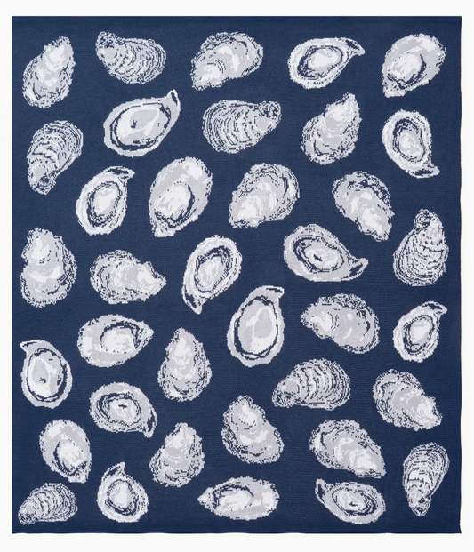 OYSTER PATTERN KNIT INDOOR/OUTDOOR THROW
