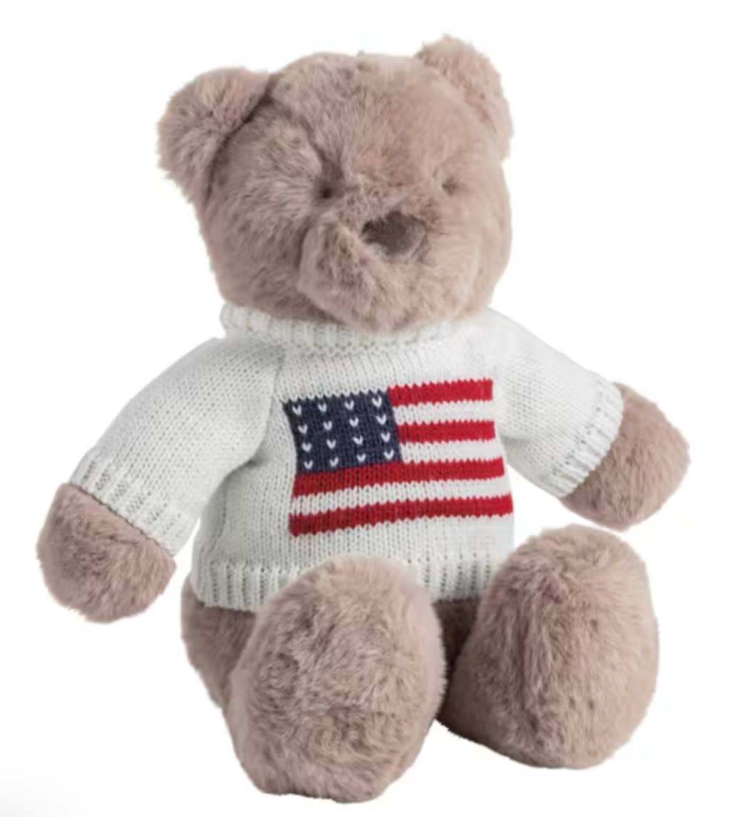 FLAG SWEATR AND BEAR 12 1/2" PLUSH