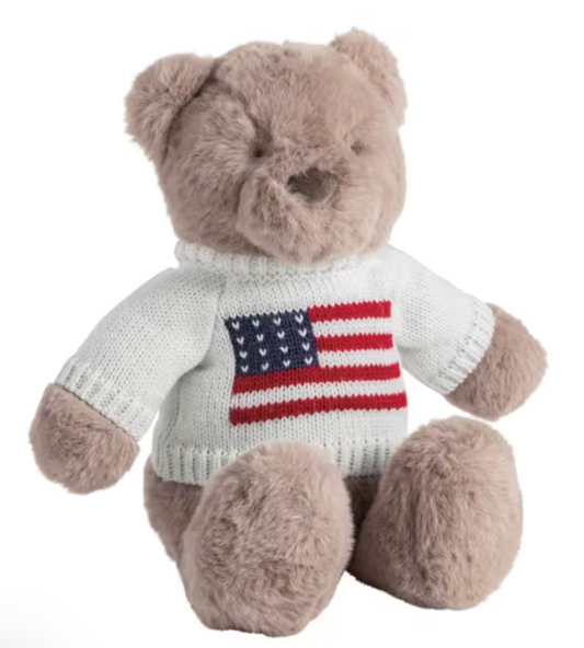 FLAG SWEATR AND BEAR 12 1/2" PLUSH
