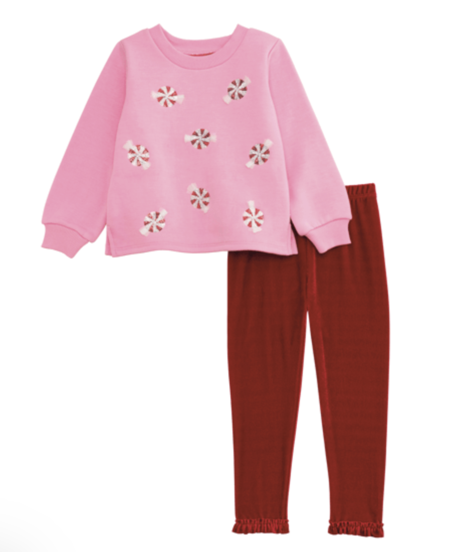 TODDLER PEPPERMINT CHRISTMAS SS AND LEGGING