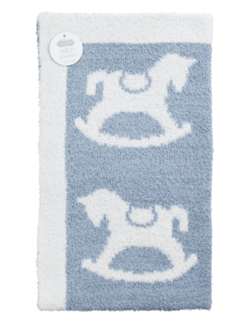 CHENILLE HORSE BABY BLANKET
