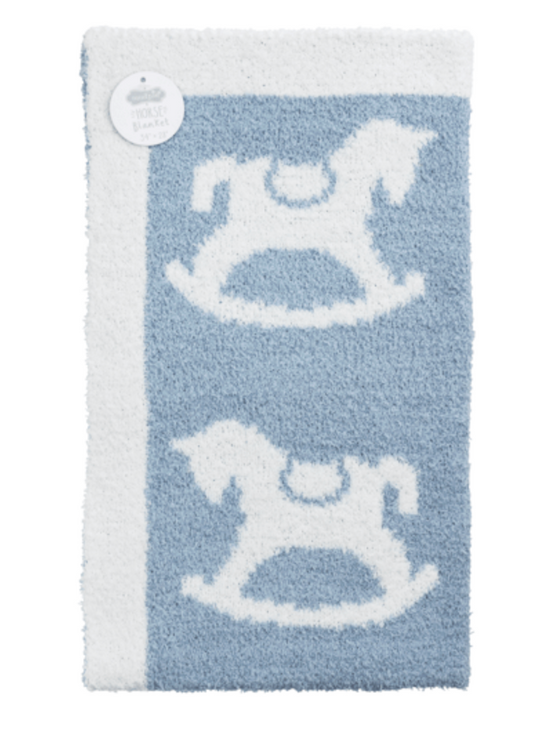 CHENILLE HORSE BABY BLANKET