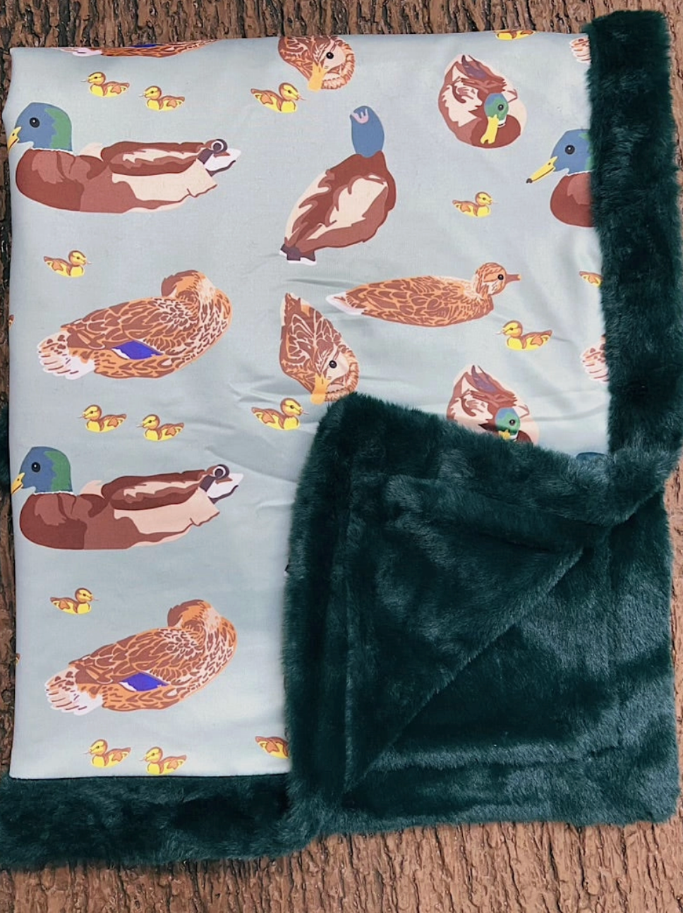 MALLARD DUCK BABY BLANKET WITH COZY FAUX FUR