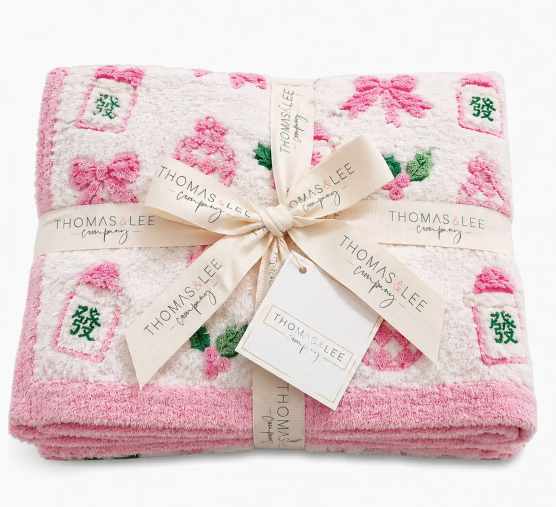 CHRISTMAS MAHJONG COZY BLANKET