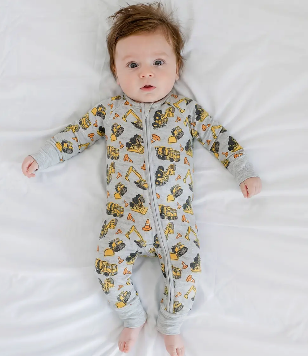 EXCAVATOR PATTERN BAMBOO VISCOSE INFANT ROMER