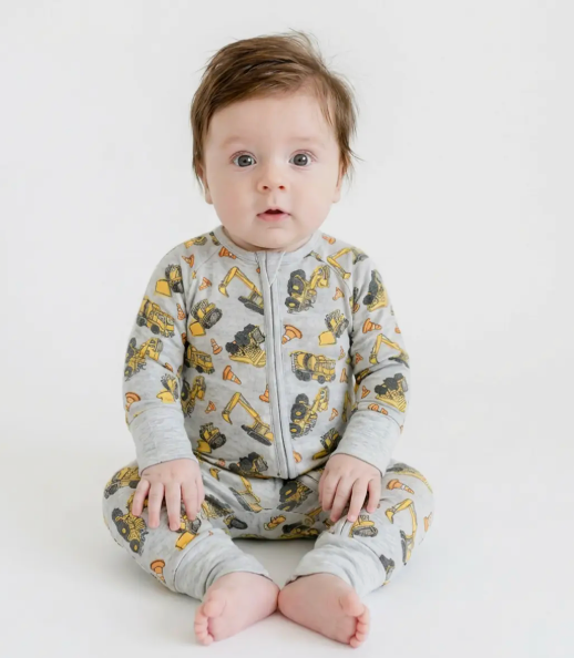 EXCAVATOR PATTERN BAMBOO VISCOSE INFANT ROMER
