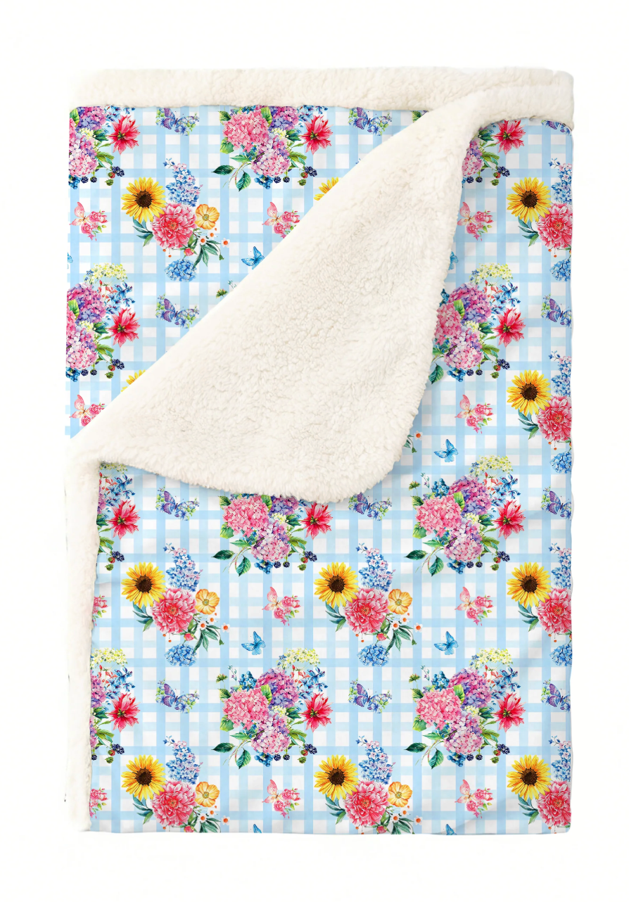 GINGHAM GARDEN BOUQUET BAMBOO BLANKET