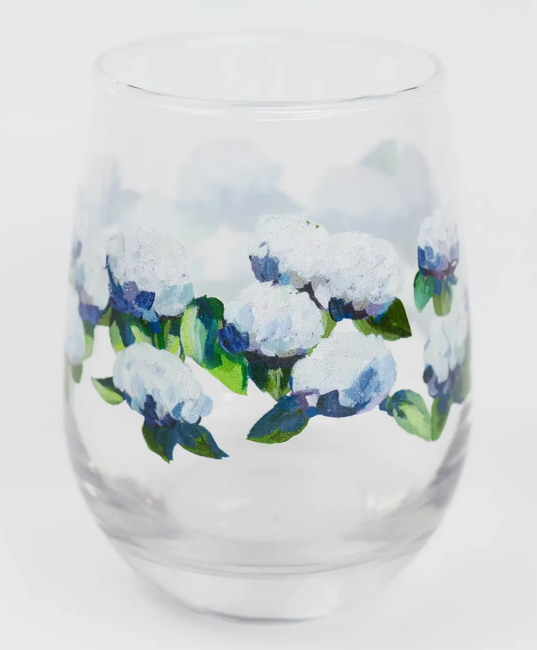 KIM HOVELL WINE GLASS COASTAL HYDRANGEA