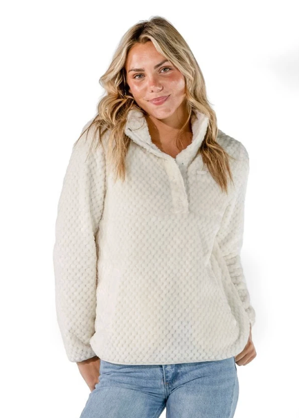 SIMPLY SOUTHERN PULLOVER SIMPLY SOFT SHERPA IVORY