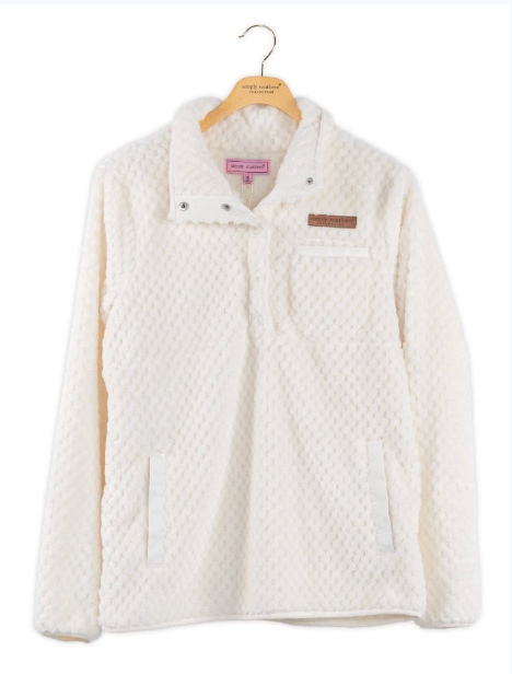 SIMPLY SOUTHERN PULLOVER SIMPLY SOFT SHERPA IVORY