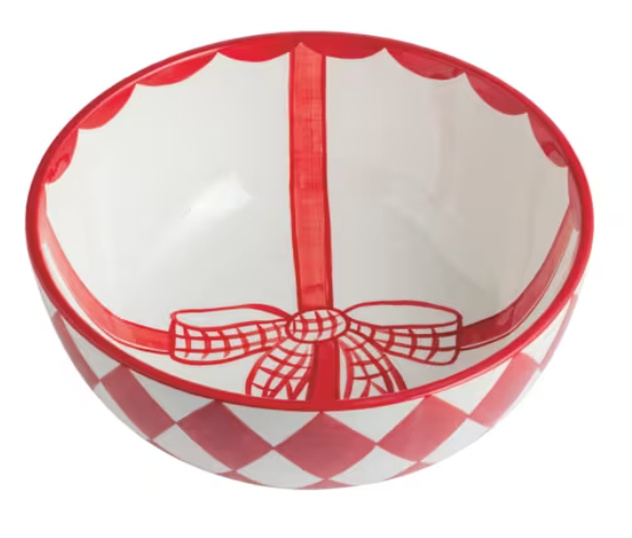 RED XMAS BOW BOWL