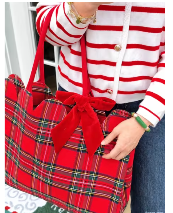 TARTAN SCALLOP TOTE