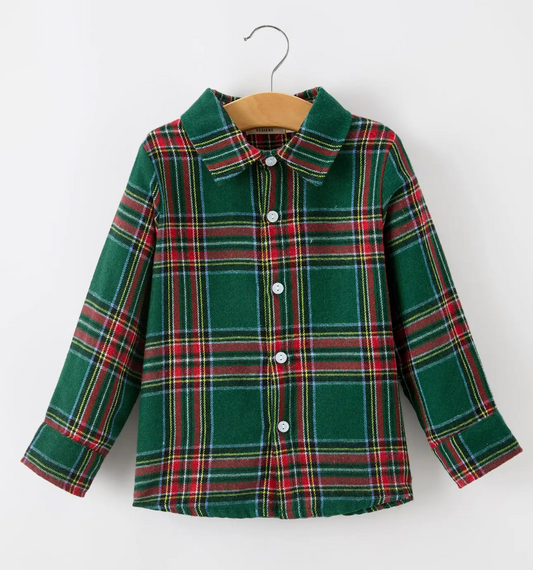 CHRISTMAS PLAID BOYS BUTTON DOWN HOLIDAY SHIRT