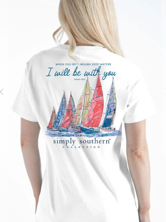 SIMPLY SOUTHERN WATER WHITE SHORT SLEEVE T-SHIRT
