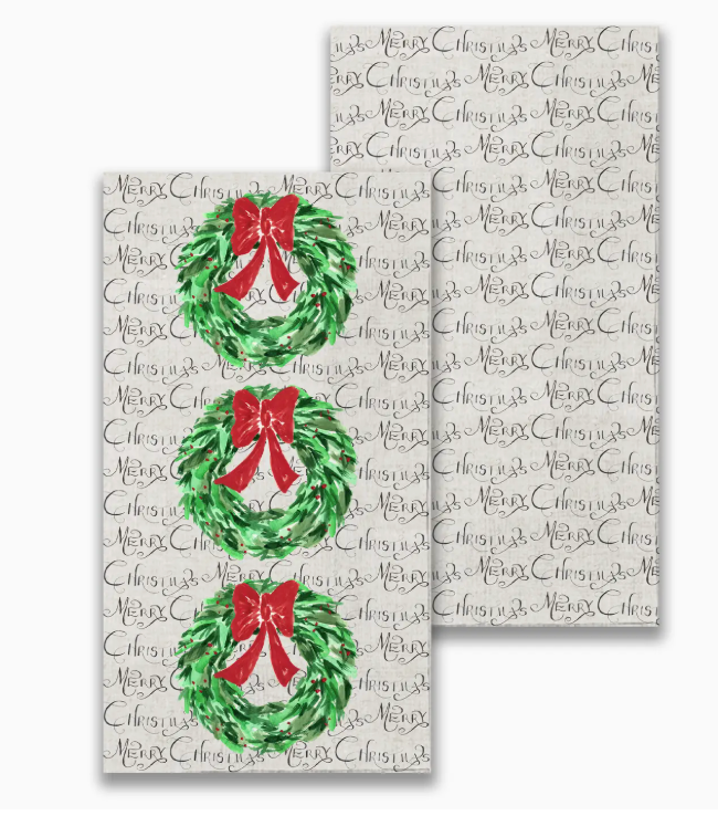 CHRISTMAS WREATH GUEST NAPKIN