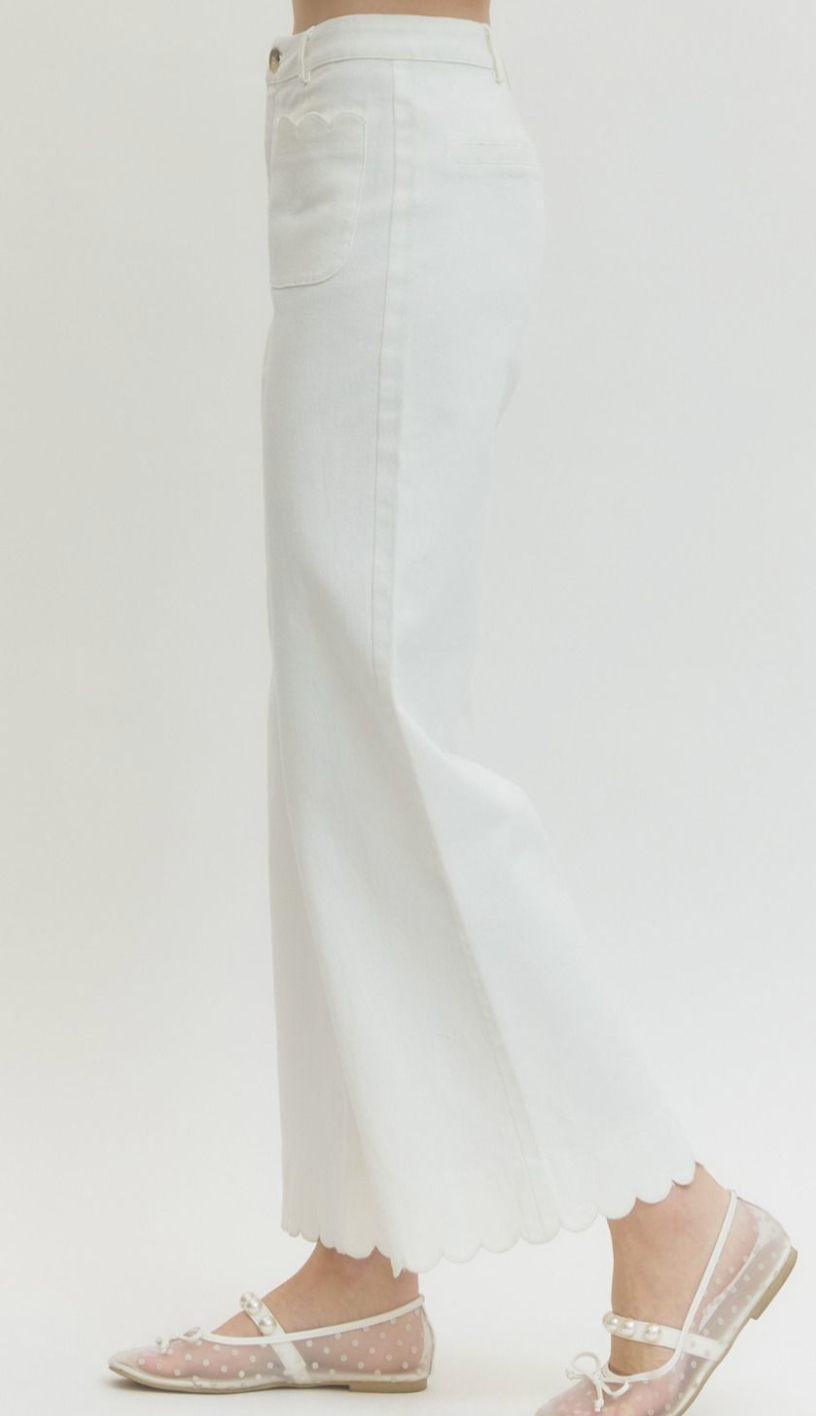HIGH WAIST WIDE LEG PANT WHITE