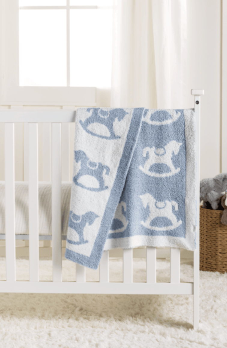 CHENILLE HORSE BABY BLANKET