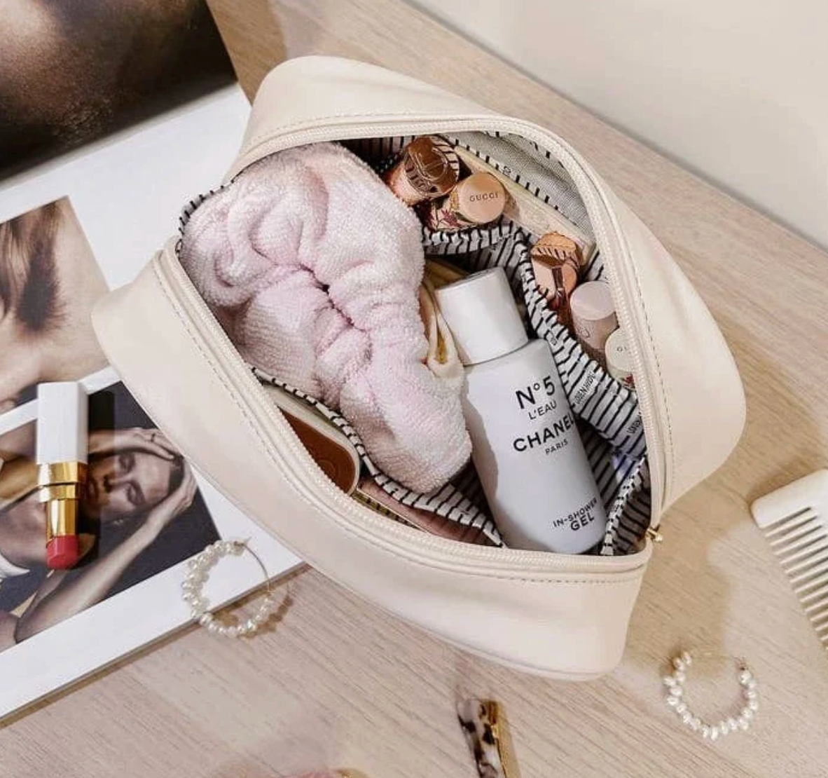 LOUENHIDE LACEY QUILTED MAKEUP BAG