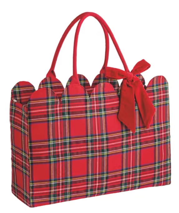 TARTAN SCALLOP TOTE